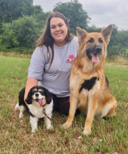 Hannah with her dogs